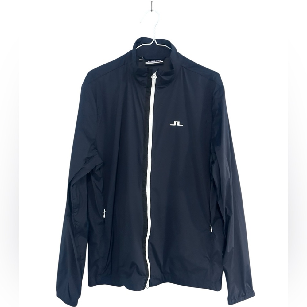 J. LINDEBERG ASH LIGHT PACKABLE JACKET NAVY GOLF NWT SIZE LARGE - Picture 2 of 14